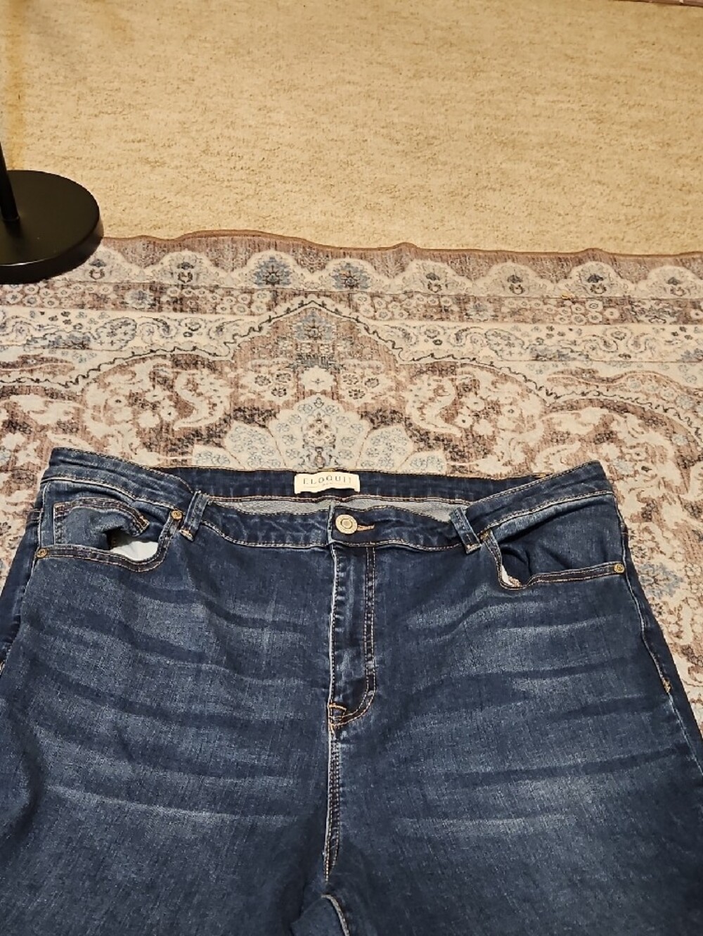 Eloquii Indigo Wide-Leg Flare Jeans - Picture 4 of 10